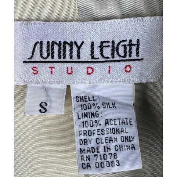 Sunny Leigh Vintage Silk Sea Shells Print Pockets Button Front Blazer Size Small - Picture 6 of 10